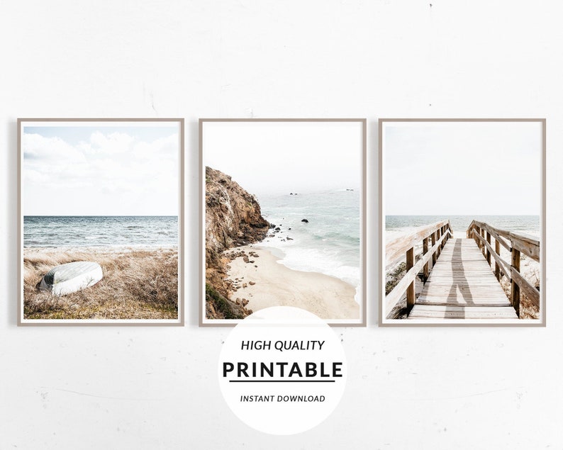 Beach Set of Prints 3 Pieces Set Print Coast Wall Prints Etsy
