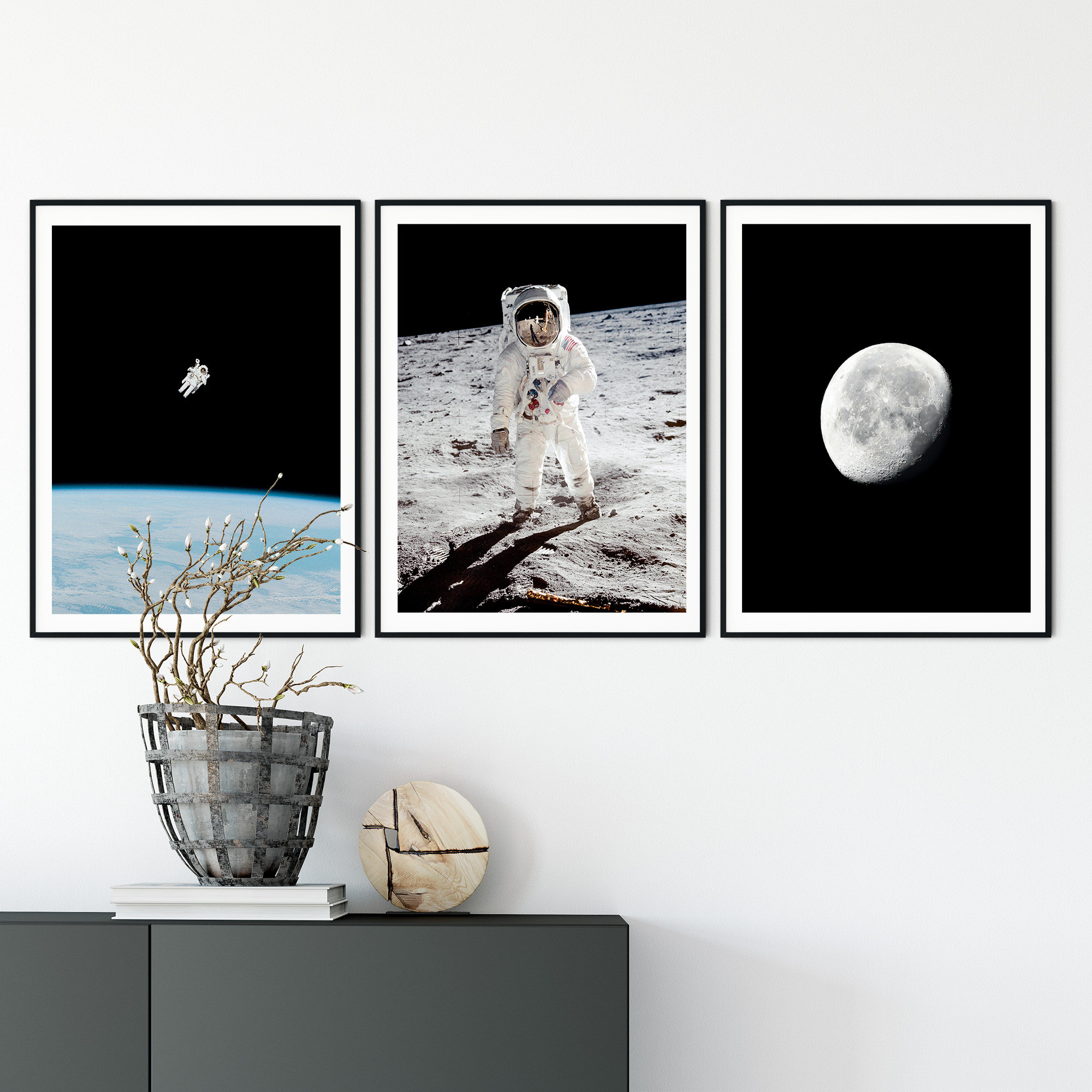 Space Set of Prints 3 Pieces Set Print Astronaut Posters - Etsy