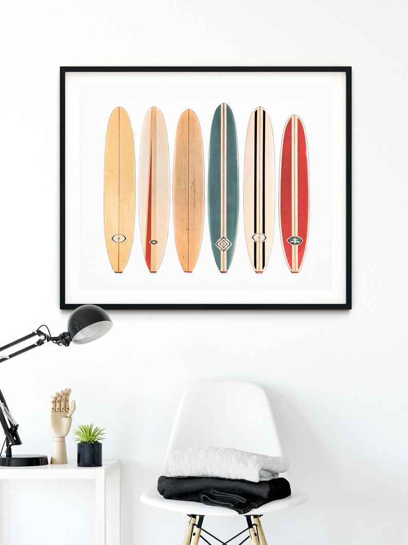 Surf Horizontal Art Surfboard Wall Art Surfboard Poster Etsy