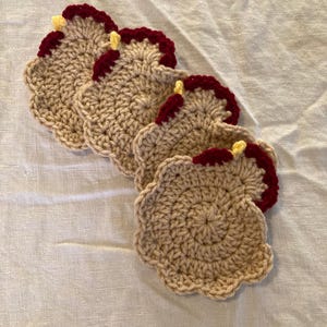 Chicken Coasters, Crochet Coasters