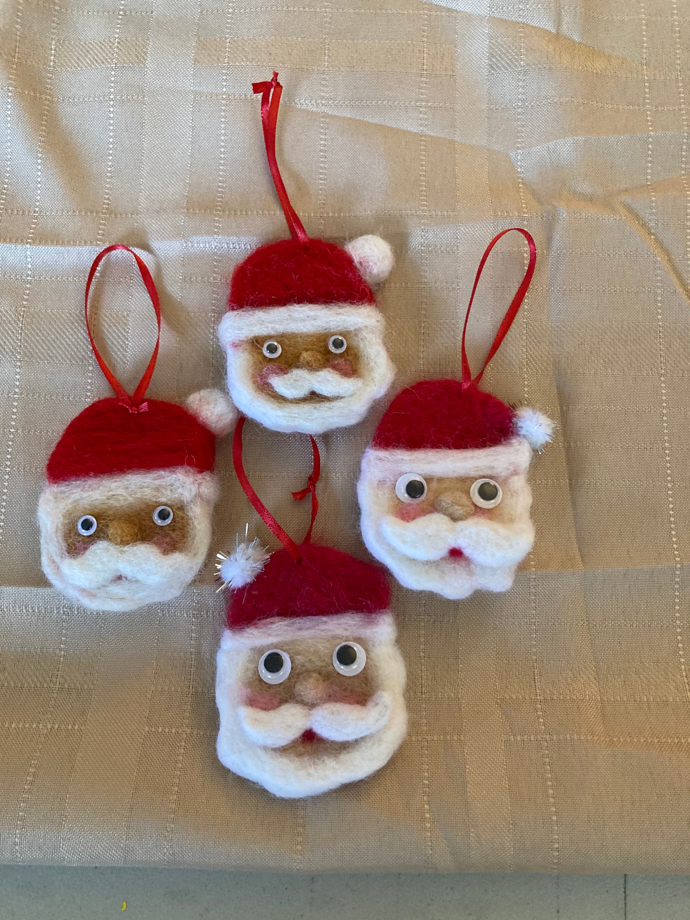 Assorted Needle Felted Christmas Ornaments Set of 4 | Etsy