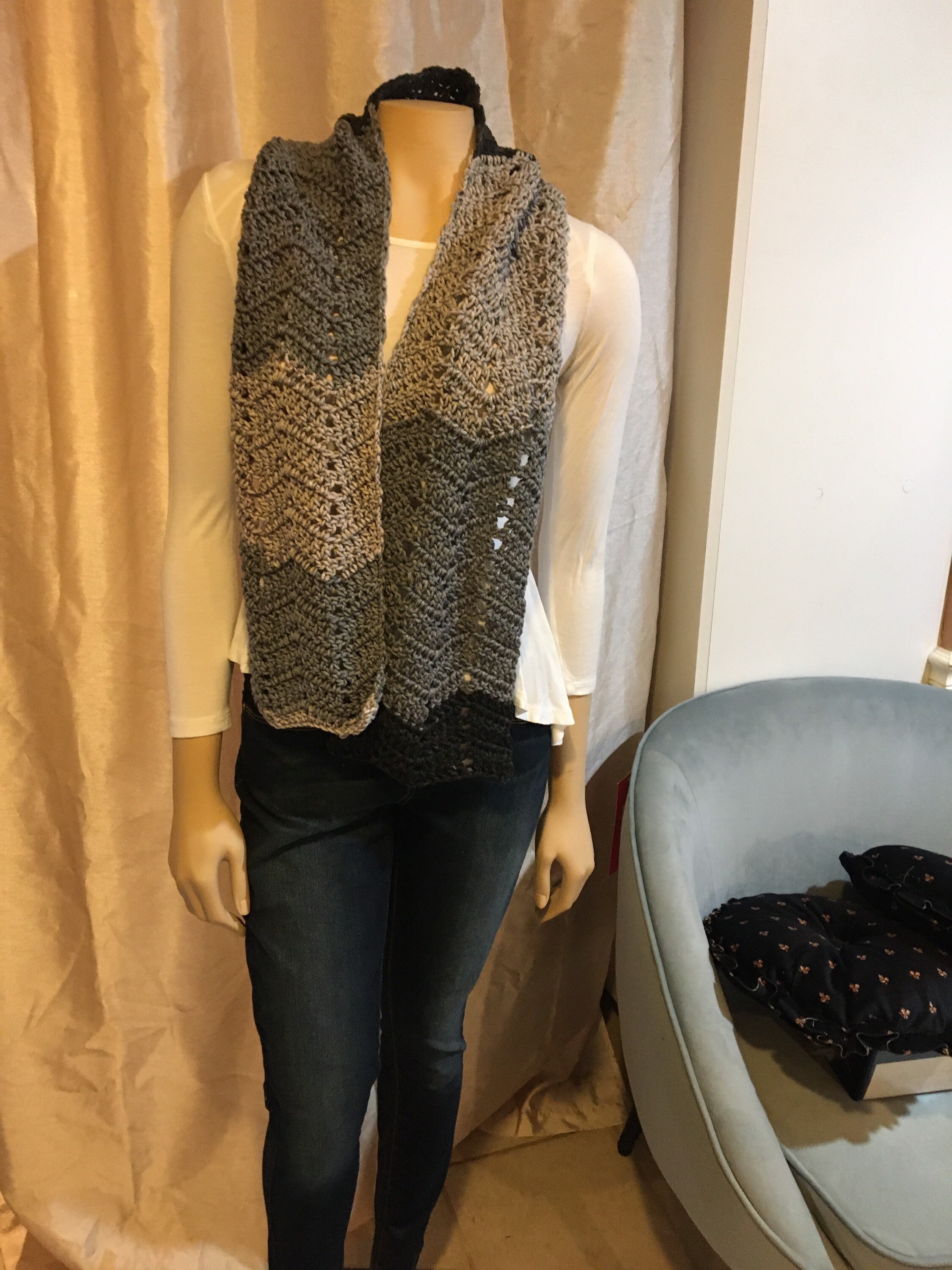 Crochet ZigZag Scarf with Variegated Yarn Etsy
