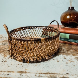 Vintage Woven Basket with Handles