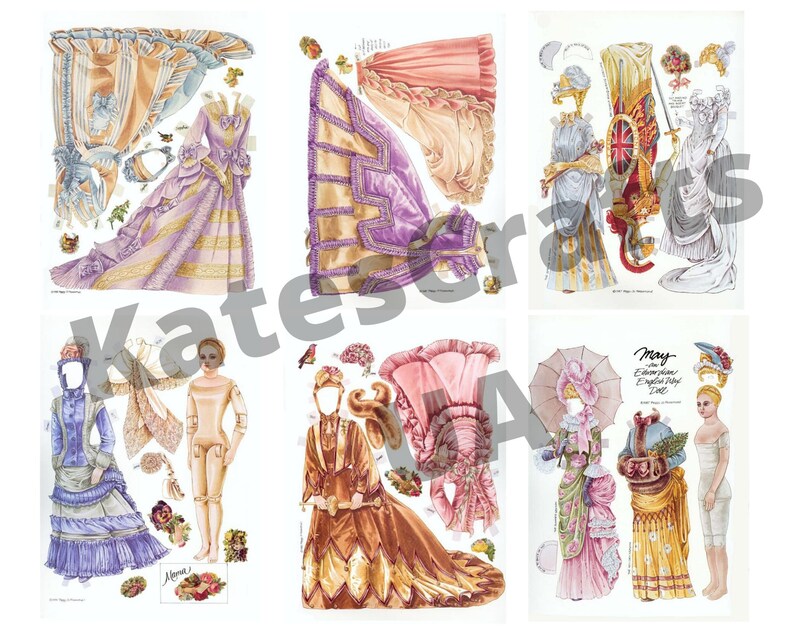 Antique Printable Dress up Paper Doll Edwardian Fashion Paper - Etsy