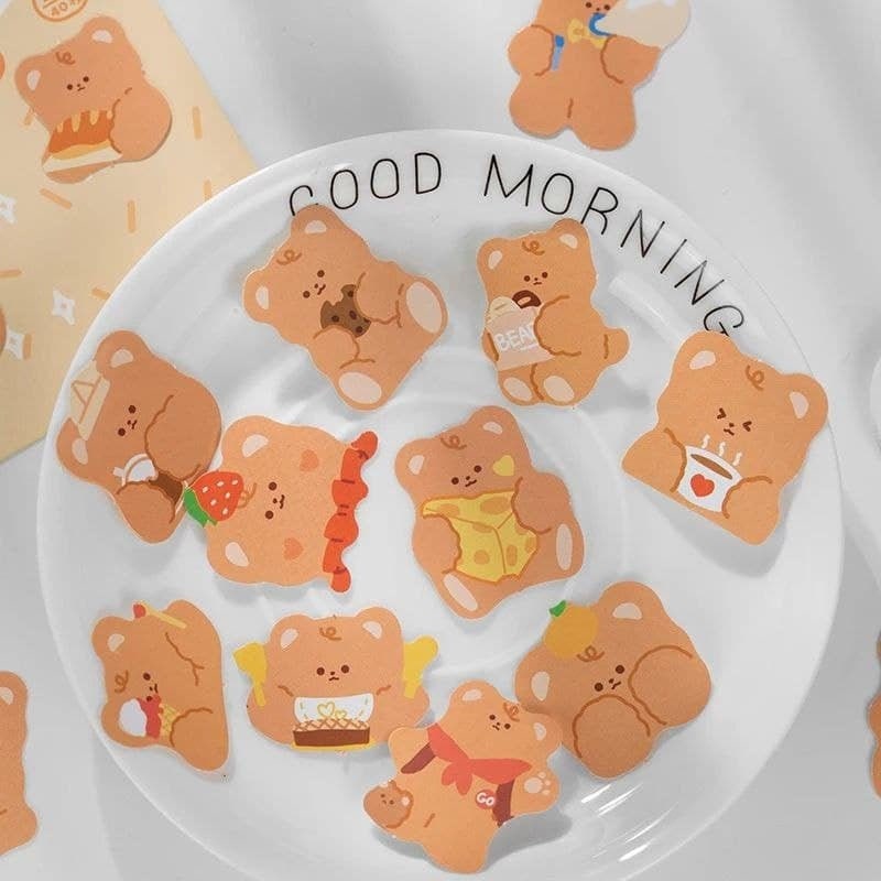 Teddy Bear sticker pack 40pcs Kawaii cute bear stickers set Etsy