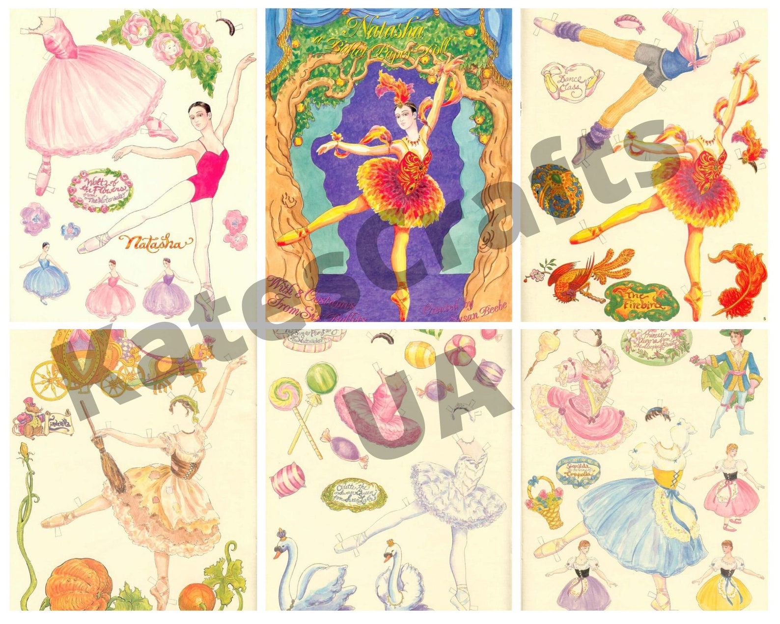 Natasha ballet paper doll for crafting Instant download paper Etsy