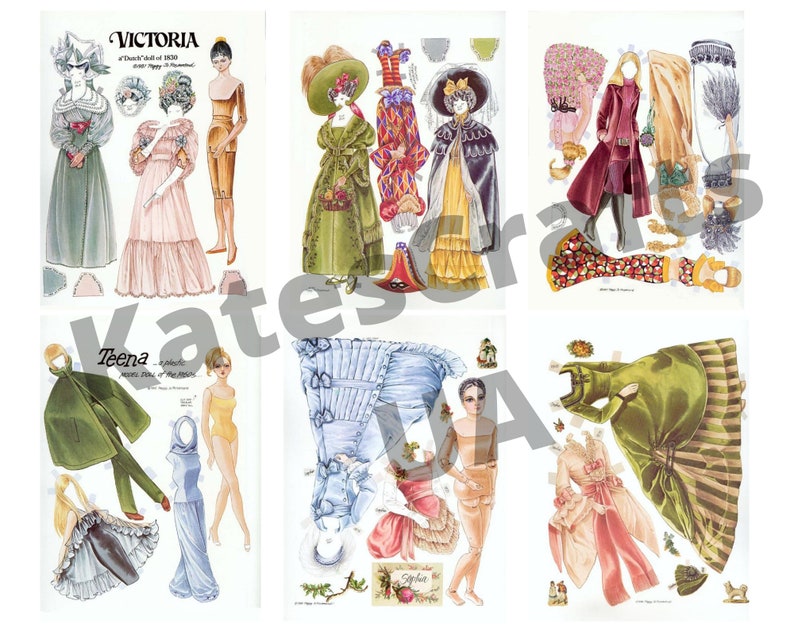 Antique Printable Dress up Paper Doll Edwardian Fashion Paper - Etsy