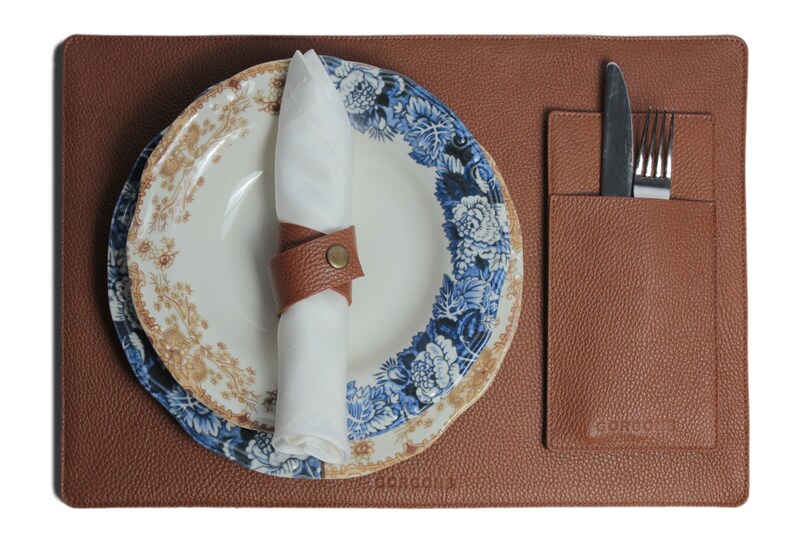 Genuine Leather Placemat Table Setting Kitchen Placemat Etsy