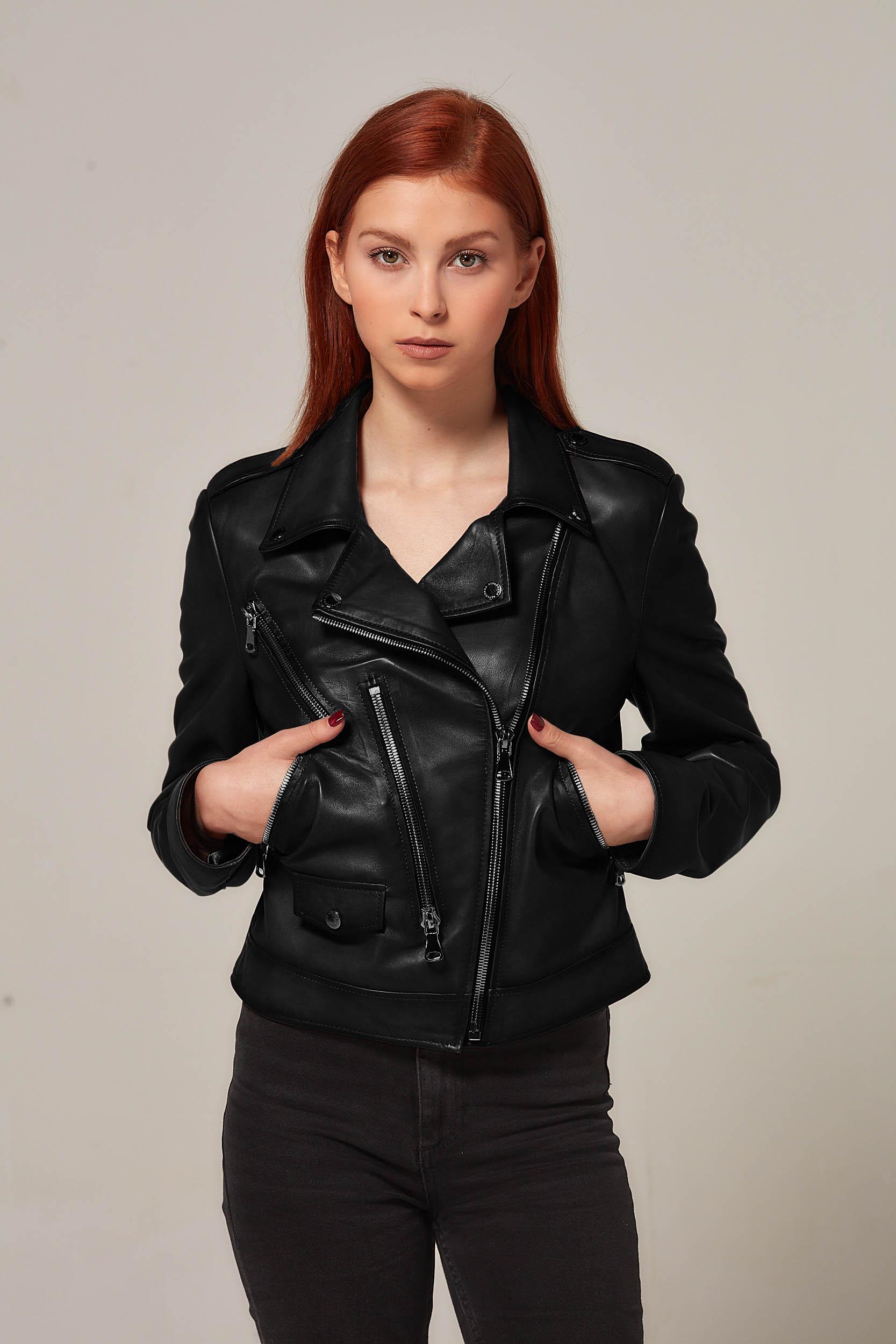 Women's Loose Motorcycle Handsome Retro Casual Collar Jackets main image 0