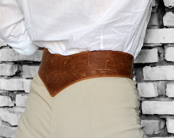 Leather Belt for Women Brown Corset Waist and Belt, Dress Belt Vintage  ,Brown Waist Belt