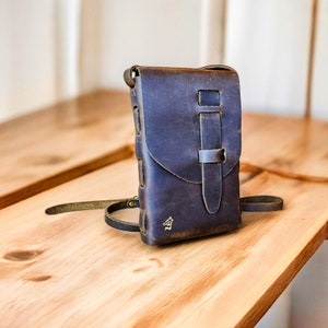 Petite bourse bandoulière pour téléphone portable, sac bandoulière en cuir pour hommes