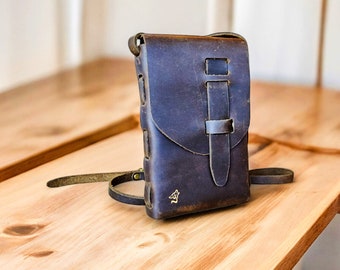 Small Crossbody Cell Phone  Purse , Leather Crossbody Bag for Men