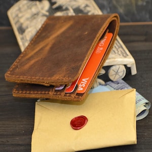 Personalized Leather Wallet, Leather Wallet for Men, Bifold Wallet , Leather Purse for Him, Birthday Gift for him Premium