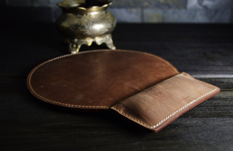 Protect your wrist !Mouse Pad Comfortable and Durable With Ergonomic Wrist Support made of Leather .Great gift for friends Work on PC