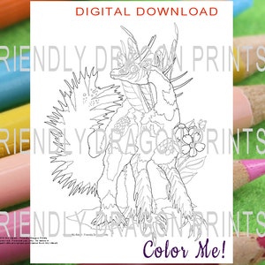 Fairy Wing Dragon PDF PNG Adult Coloring Page