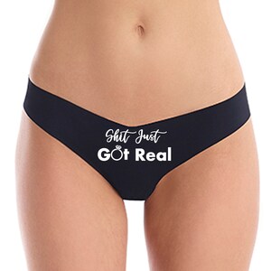 Bridal Thong Commando - Shit Just Got Real Ring - Bridal Shower Gift - Egagement Gift - Wedding Day Thong - Bride Squad - Bride to Be