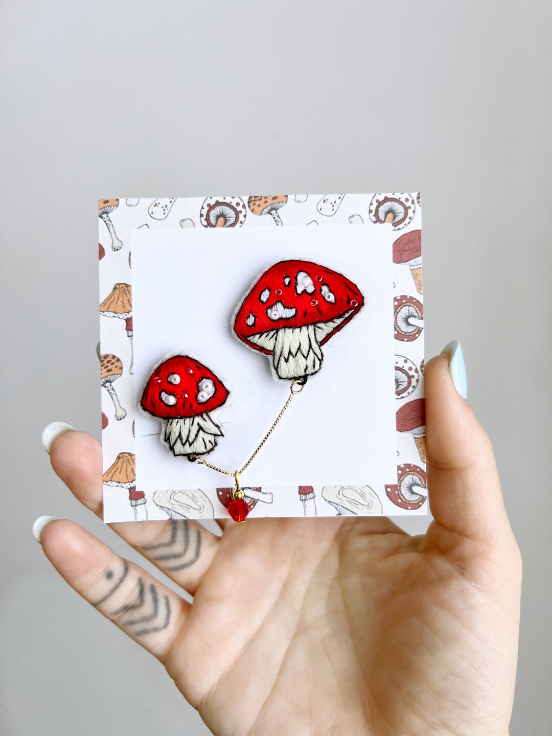 REAL SIC Amanita Muscaria Mushroom Enamel Pin - Red, Black & Gold Fly Agaric Pin For Jackets, Bags & Hats
