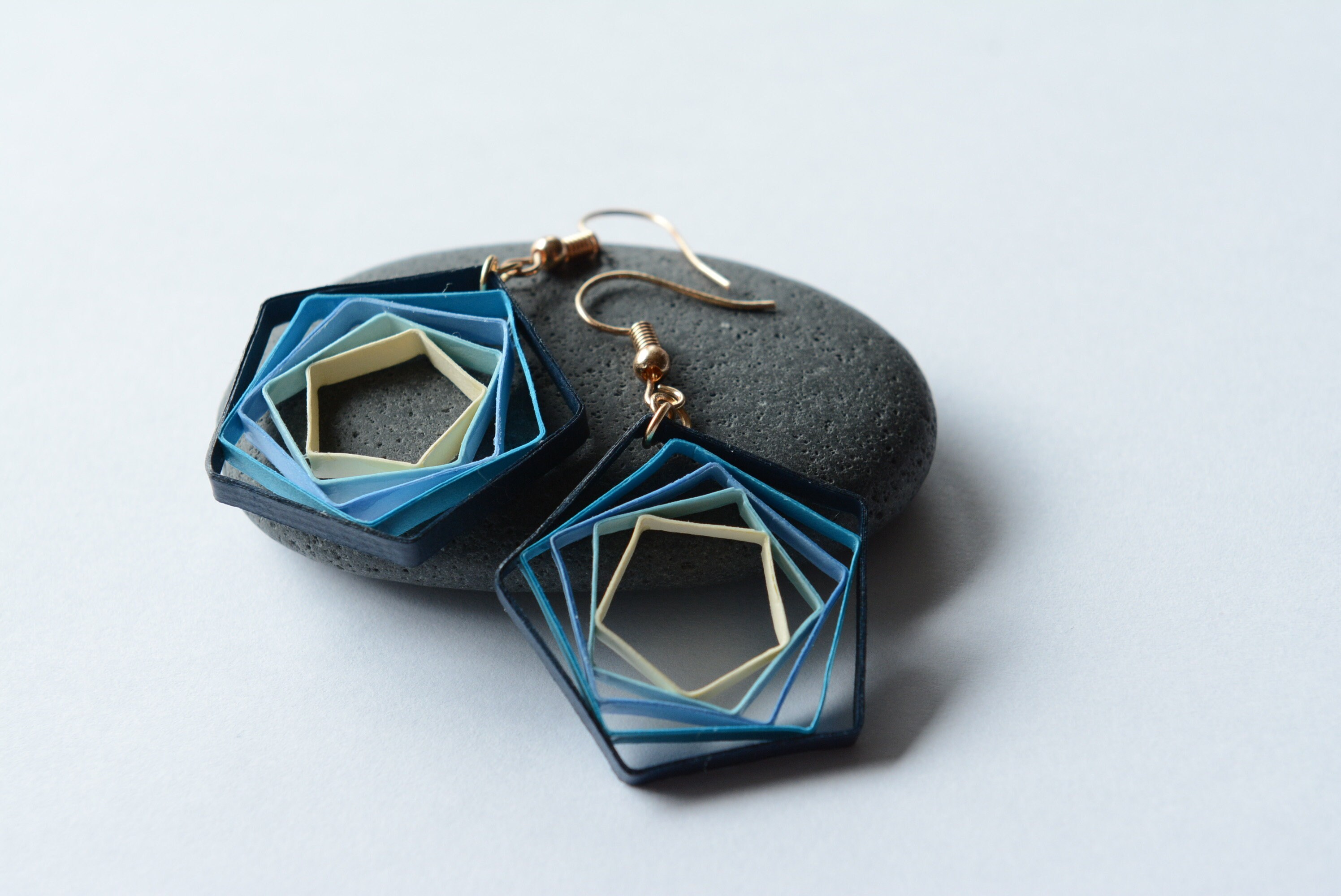 Buy Jewellery Pentagon Vortex Earrings Quilling Paper Blue Online in India Etsy