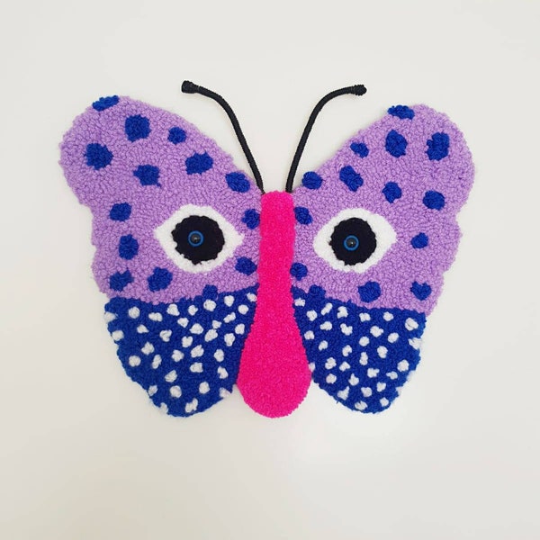Handmade butterfly, punch needle butterfly wall decor