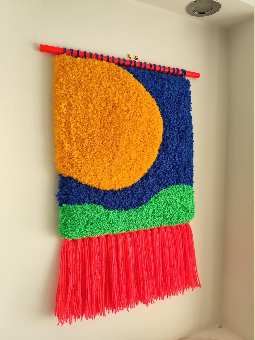 Tufted Wall Hanging, Wall Decor, Handmade Punch Needle Wall Hanging Etsy