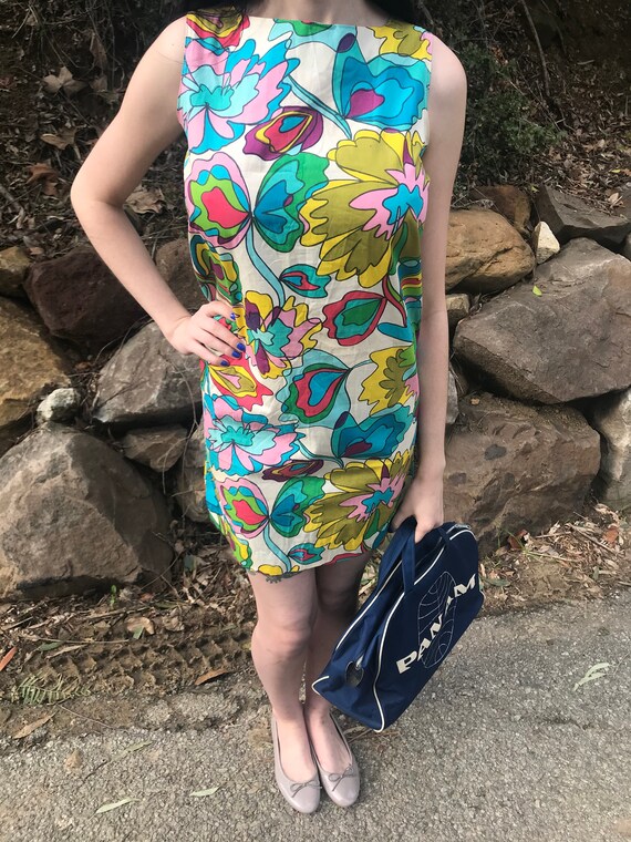 1960’s flower power mini dress