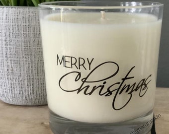 Merry Christmas Candle, Candle Gift Box, Candle with message, Personalized Candle, Gifts for Her, Soy Candle, Christmas Candle