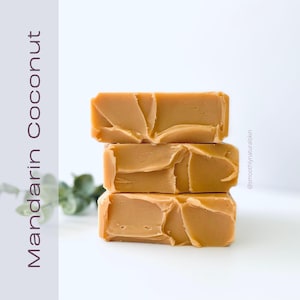 Mandarin Coconut Handmade Soap Bar – Natural, Moisturizing, Vegan & Fruity Scent | Cold Process Soap for All Skin Types