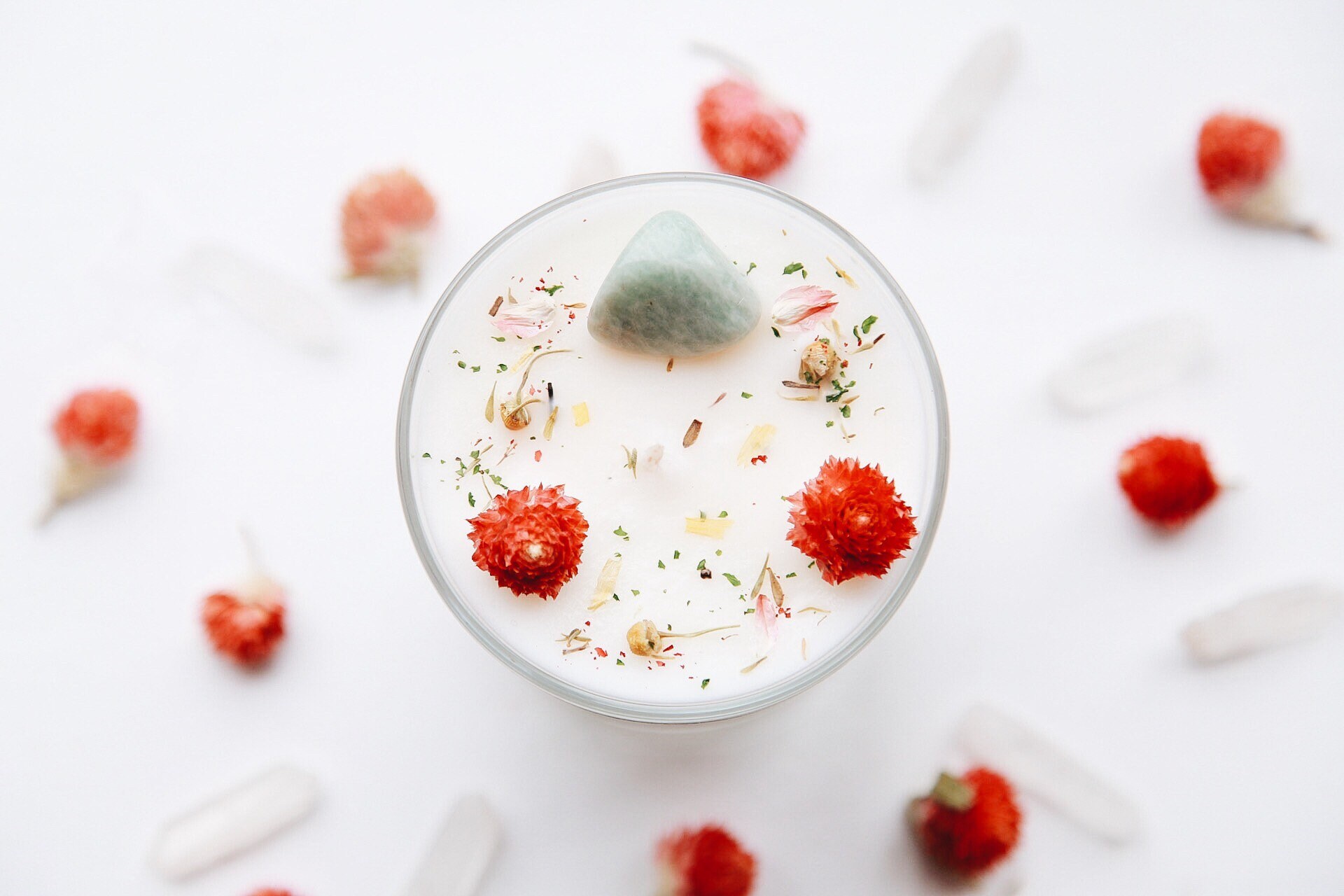 Bougie Végétalienne Parfumée en Cristal d'amazonie de Luna Love