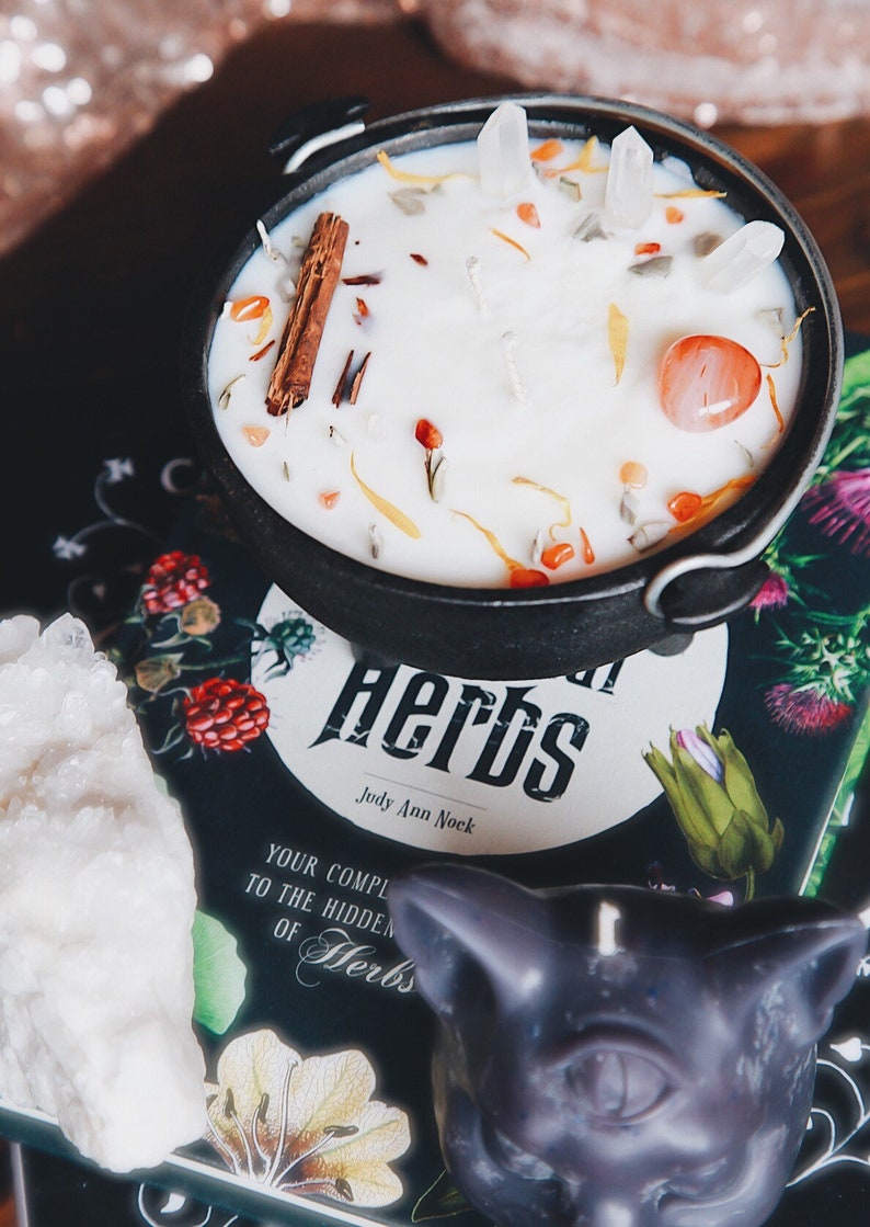 Luna Loves Cauldron energise Crystal Spell Candle 16 Oz Etsy