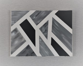 Cuadro geométrico 40 cm X 30 cm colores negro y gris