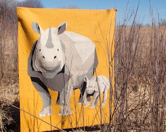 Rhino Romp—instant download/pdf quilt pattern (Hobbs Designs)