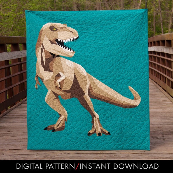 T-Rex Roar—instant download/pdf quilt pattern (Hobbs Designs)