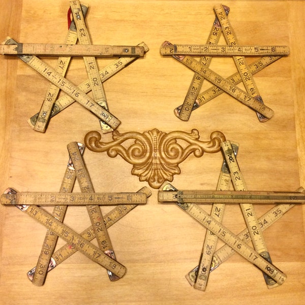 Vintage Folding Ruler Star, Rustic Star, Farmhouse Decoration, One Star