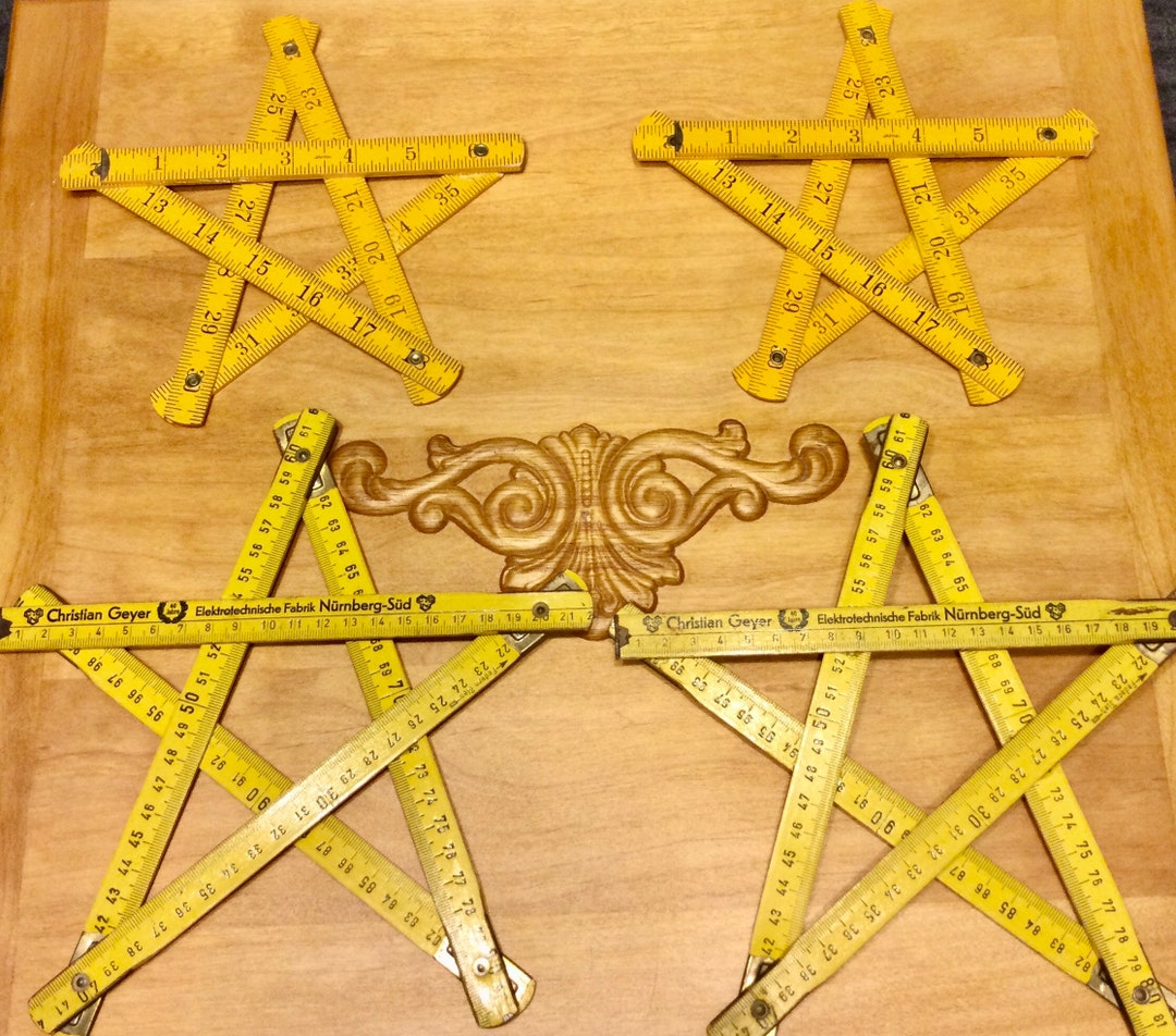 Vintage Folding Ruler Star Rustic Star Farmhouse Decoration Etsy