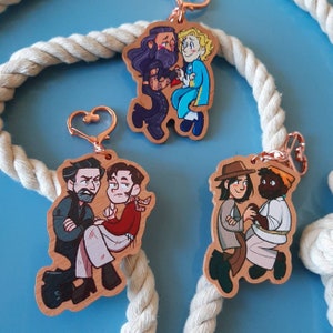 MISPRINTS-OFMD Ship Wood Charms-Gentlebeard, OJ, LuciusIzzy