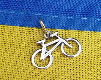 Pendant bike silver, Necklace bike silver, Charm bike silver, bike silver,  small pendant bike, a gift to the cyclist, Pendant cyclist