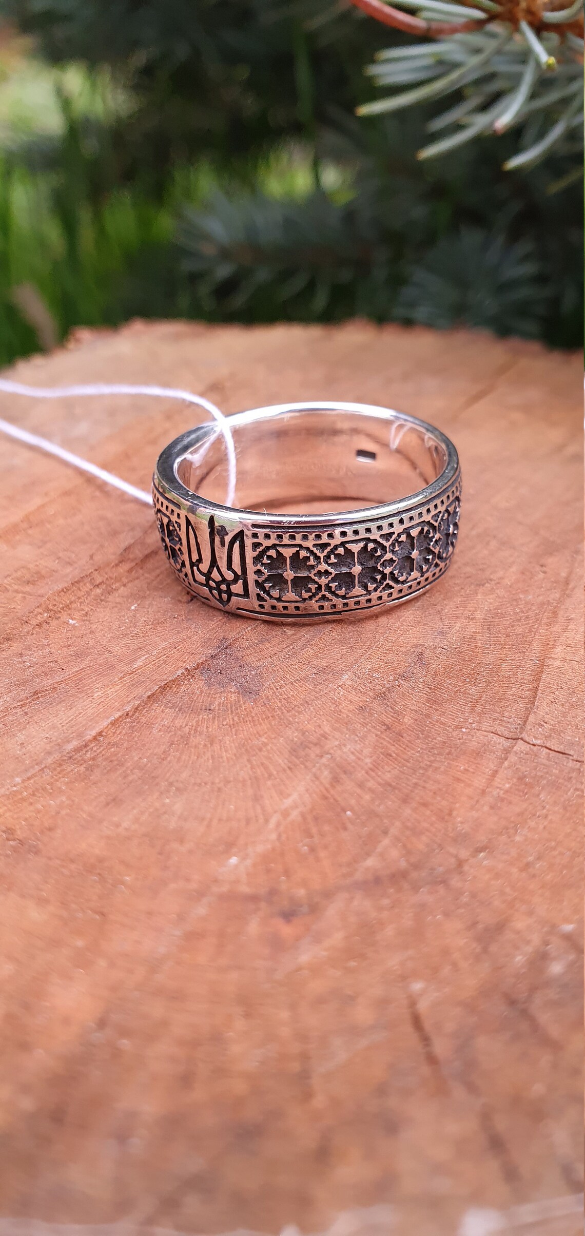 Silver Embroidery Ring Ring Coat of Arms of Ukraine Trident Etsy