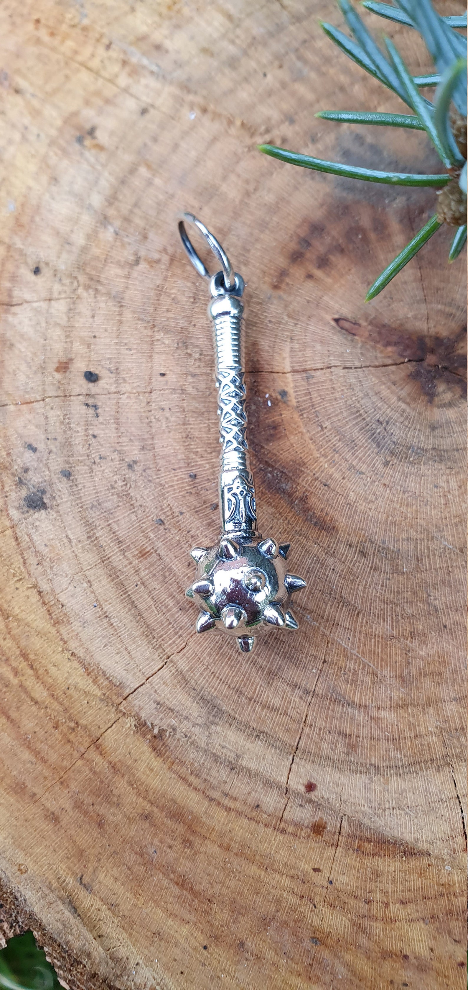 Pendant Mace With Trident Silver Mace Necklace Mace Etsy