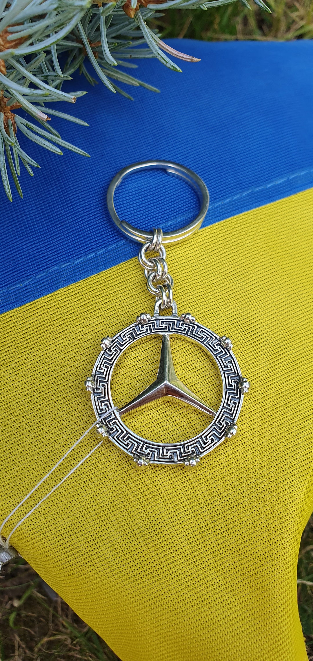 Silver Mercedes Keychain Keychain With Mercedes Car Logo Etsy UK