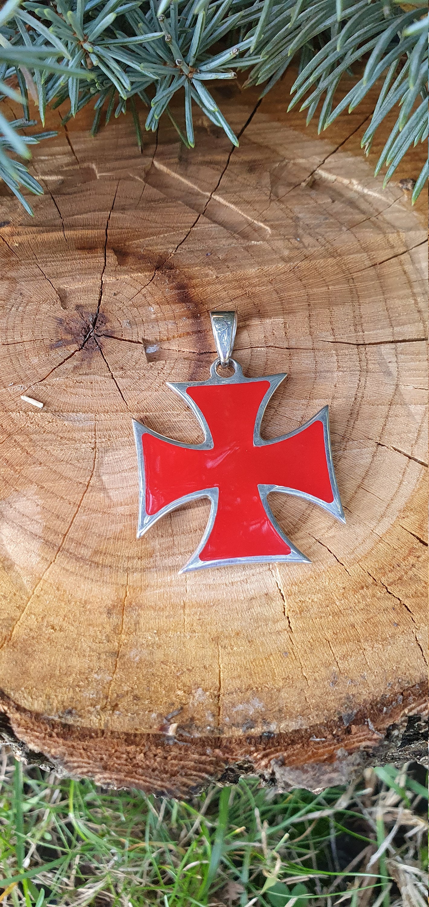 Medieval Plata Anillo Sello Caballeros Templarios Con Cruz Patriarcal - (1) - Catawiki