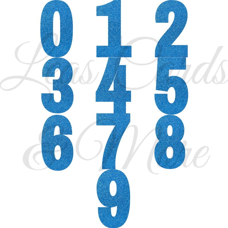 Blue Glitter Numbers Clipart 26 PNG Files DIGITAL - Etsy UK