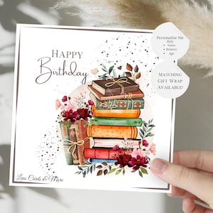 Personalised Book Birthday Card Birthday Card for Book Lover Novel Birthday  Card Reader Birthday Card Book Worm Birthday Card 
