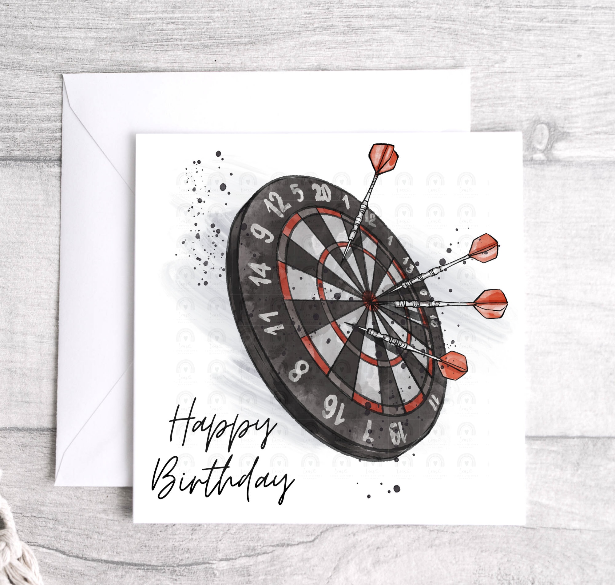 Darts Sport Happy Birthday Card Can Be Personalised Darts Etsy UK
