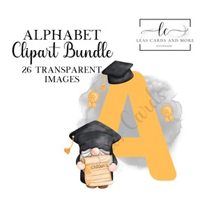 Mannelijke kabouter afstuderen alfabet clipart *** DIGITALE DOWNLOAD *** afstuderen clipart, afstuderen gnome, gnome clipart, mannelijke gnome, kabouters