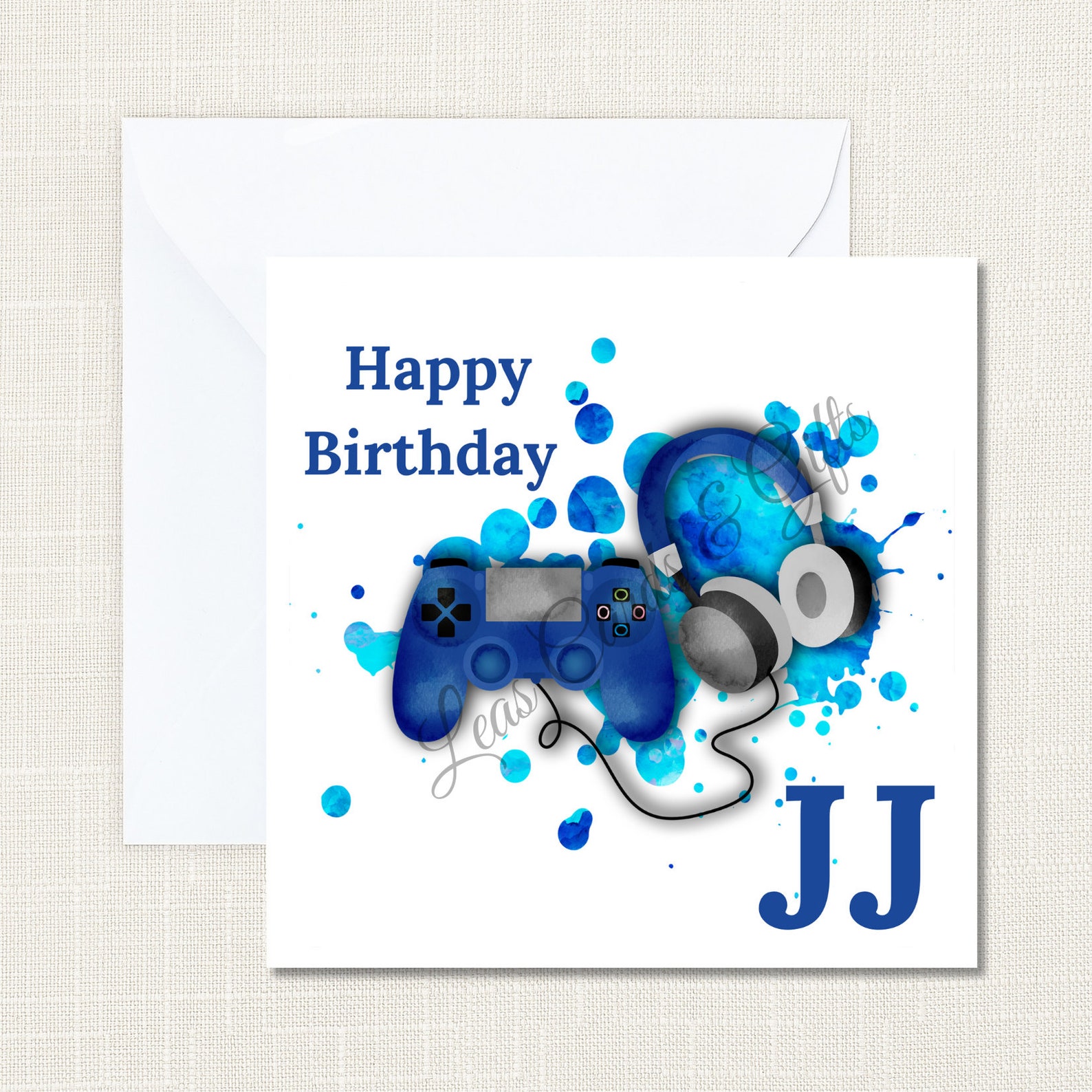 Watercolour Xbox Gaming Theme Happy Birthday Card Can Be Etsy