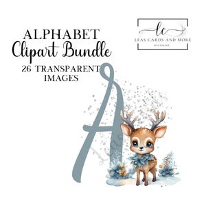 Blu e argento renna alfabeto di Natale clipart PNG Download, alfabeto renna, renna clipart, renna PNG, alfabeto clipart