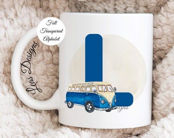 Blue Campervan Alphabet Clipart *** DIGITAL DOWNLOAD *** Sublimation Alphabet, Campervan Clipart, Campervan Alphabet, Blue Campervan