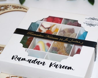 Ramadancadeau met Pick & Mix Halal Snoepdoos - Cadeau voor Iftar-traktaties of Eid | Verjaardag/bruiloft/ Nikkah/ Afstuderen/Familie/ Snoepjes door Hadya Co