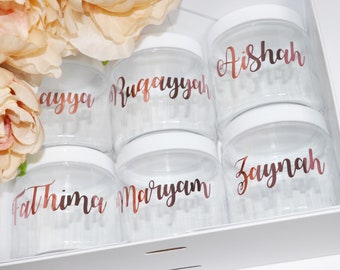 Gepersonaliseerde snoeppotten - gevuld met halal snoep (verjaardag, bruidsmeisje, Nikkah, Eid, Ramadan, islamitisch cadeau) | door Hadya Co