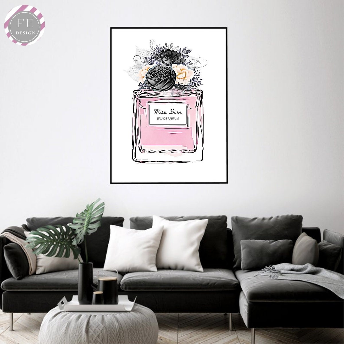 Perfume wall art Fashion Wall Art Perfume posterPink Home | Etsy